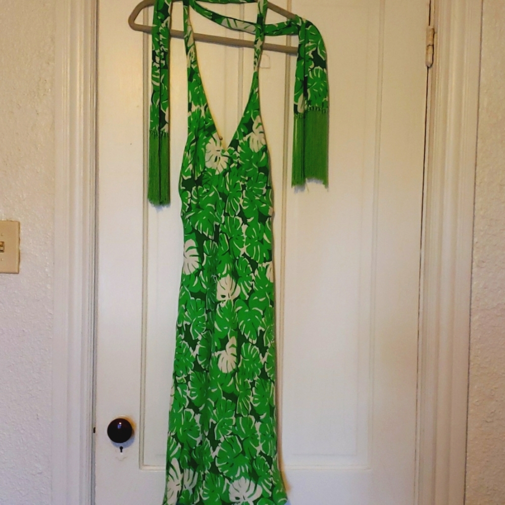 Gorgeous Vintage Michael Kors Rare Palm print Halter Dress